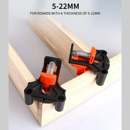 4set 60/90/120 Degree Pro Corner Clamps Set for Woodworking Tools-Non Slip Fixed, Adjustable Single Handle Spring Loaded Right Angle Clip for Frame Welding/Wood Working/Making Cabinet