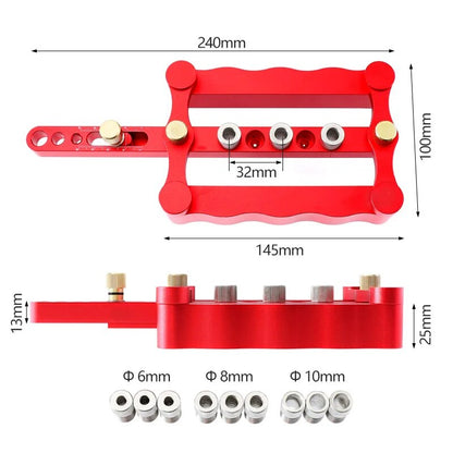 Woodworking Doweling Jig Drill Guide Wood Dowel Puncher Locator Tools Kit for Carpentry 6/8/10Mm